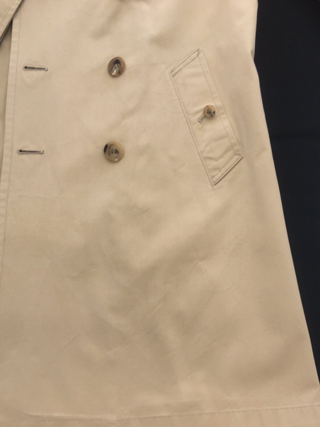 綿コートにかかったコーヒーのしみ抜き・復元再生加工|愛知洗い人｜愛知県染み抜きのできるクリーニング店紹介サイト