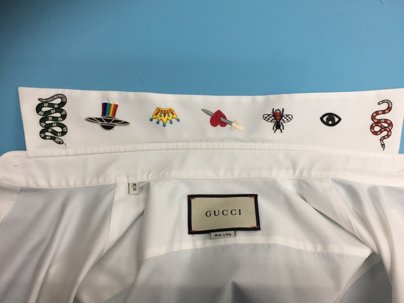 グッチホワイトシャツの襟の黒ずみ取って下さい！|愛知洗い人｜愛知県染み抜きのできるクリーニング店紹介サイト